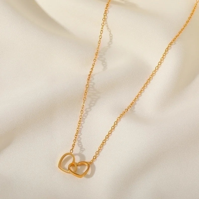 Minimalist Heart 304 Stainless Steel 18K Gold Plated Plating Necklace