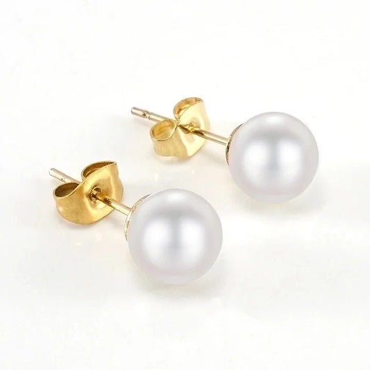 Modern Style Geometric Plating 304 Stainless Steel Zircon 18K Gold Plated Stainless Steel Earrings