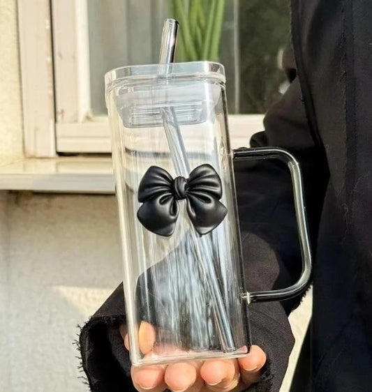 Casual Solid Color Glass Water Bottles 1 Piece