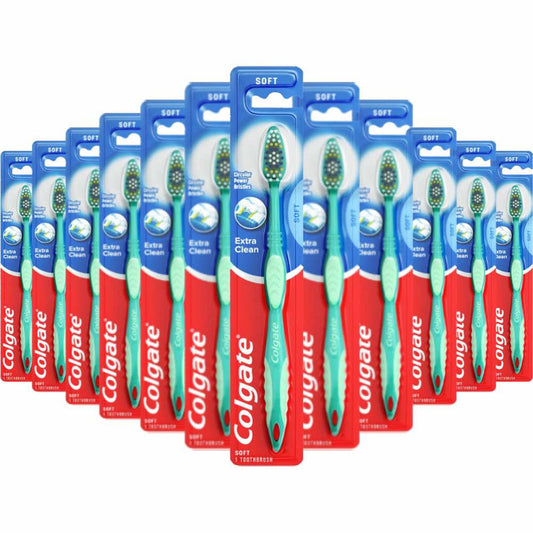 Colgate - Extra Clean Full Head Toothbrush, Variety Colors, Soft, 1 Ea - 72 Pack