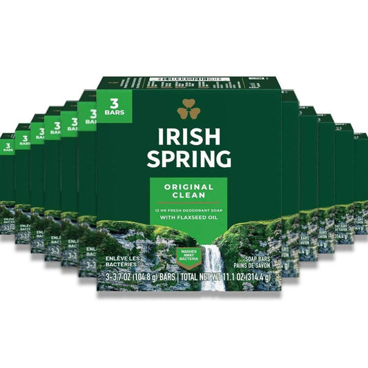 Irish Spring Deodorant Soap, Original - 3.7 Oz - 18 Pack/3 Bars each