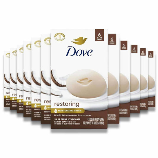 Dove - Beauty Bar Soap Restoring Coconut & Cocoa Butter All Skin, 6 Ct - 3.75 Oz - 12 Pack